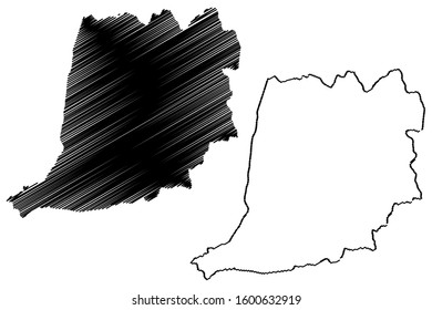 Naranjito municipality (Commonwealth of Puerto Rico, Porto Rico, PR, Unincorporated territories of the United States) map vector illustration, scribble sketch Naranjito map