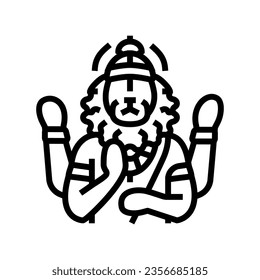 narasimha god indian line icon vector. narasimha god indian sign. isolated contour symbol black illustration