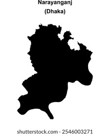 Narayanganj Bezirk leere Gliederkarte