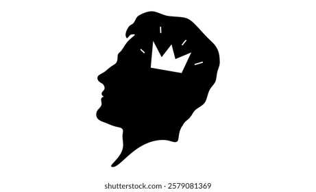 narcissism symbol, black isolated silhouette