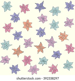 Narcissus blossom pattern. Vector Illustration