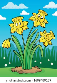 Narcissus flower theme image 2 - eps10 vector illustration.