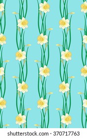 Narcissus flowers. Vector seamless background. EPS 10