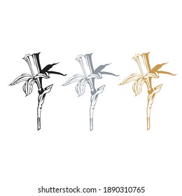 vector de silueta de elemento aislado narciso
