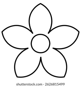 Narcissus. Sketch. Flower with five pointed petals and core. Vector illustration. Doodle style. Coloring book for children. Idea for web design.