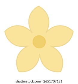 Narciso. Flor amarela com cinco pétalas pontiagudas e núcleo. Ilustração do vetor de cores. Isolado no fundo branco. Estilo plano. Ideia para web design.