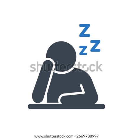 Narcolepsy Excessive Daytime Sleepiness Icon Isolated On White Background 
