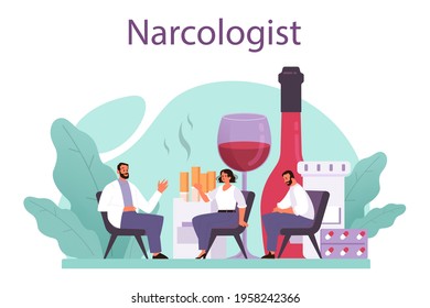 Narcologist concept. Professional medical specialist. Drug and tobacco