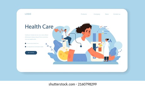 Narcologist web banner or landing page. Specialist provide help for people with addiction. Drug, alcohol and tobacco addiction. Narcological center addicted people. Flat vector illustration