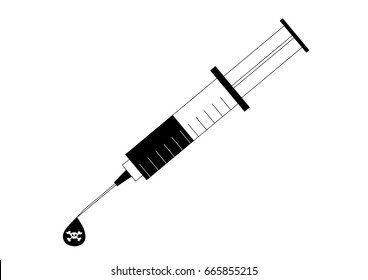 narcotic is poison to kill you , hypodermic syringe
