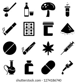 Narcotics Drugs Icons Pack Isolated Narcotics Stock Vector (Royalty ...