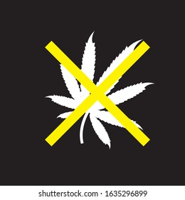 Narcotrafic vector logo. Anti narcotics logo. No grass smoking logo 