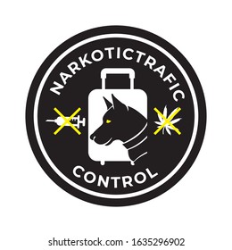 Narcotrafic vector logo. Anti narcotics logo. No grass smoking logo 