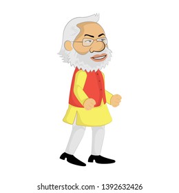 Narendra Modi. Vector illustration. Isolated on white background. - Vector