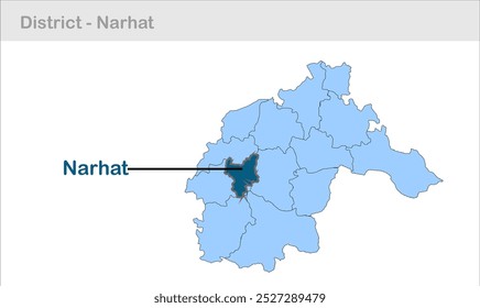 Mapa del subdistrito de Narhat, Distrito de Nawada, Estado de Bihar, República de la India, Gobierno de Bihar, Territorio indio, India oriental, política, aldea, turismo