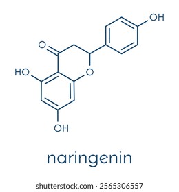 Naringenin herbal flavanone molecule. Skeletal formula.