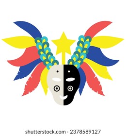 narino blancos y negros carnival mask vector isolated