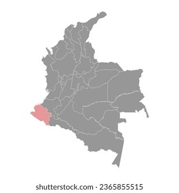 Narino department map, administrative division of Colombia.