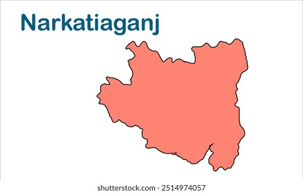 Narkatiaganj mapa de subdivisão, Distrito de Champaran, Estado de Bihar, República da Índia, Governo de Bihar, Território indiano, Índia Oriental, política, aldeia, turismo