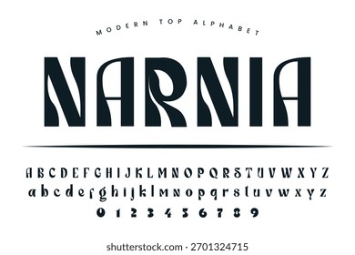 NARNIA stylish Font and Alphabet abcd font vector design