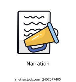 Narration vector Filled outline doodle Design illustration. Symbol on White background EPS 10 File 