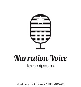 Narration Voice logo or symbol template design