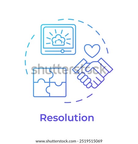 Narrative conflict resolution multi color concept icon. Partnership negotiation. Round shape line illustration. Abstract idea. Graphic design. Easy to use in infographic, presentation