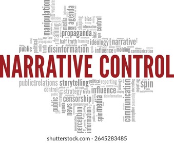 Narrative Control word cloud conceptual design isolated on white background.