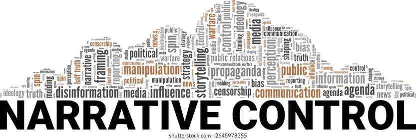 Narrative Control word cloud conceptual design isolated on white background.