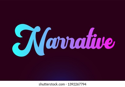 Narrative pink word or text suitable for card icon or typography logo design