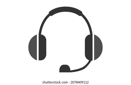 Narrator headphones vector Headset micro Logo