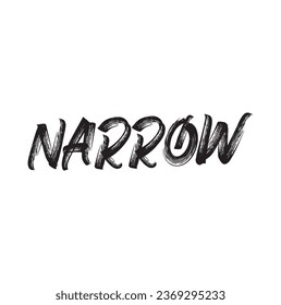 narraw text on white background.