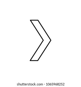 narrow arrow icon. Element of simple icon for websites, web design, mobile app, info graphics. Thin line icon for website design and development, app development on white background