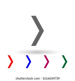 Narrow arrow multi color icon. Simple glyph, flat vector of web icons for ui and ux, website or mobile application