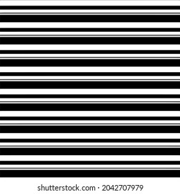 Narrow black-white horizontal lines. Striped seamless pattern, abstract wallpaper. Vector Illustration.