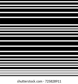 Narrow black-white horizontal  lines. Striped seamless pattern, abstract wallpaper. Vector Illustration.