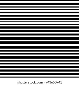 Narrow black-white horizontal lines. Striped seamless pattern, abstract wallpaper. Vector Illustration.
