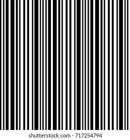 Narrow black-white vertical lines. Striped seamless pattern, abstract wallpaper. Vector