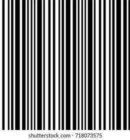 Narrow black-white vertical lines. Striped seamless pattern, abstract wallpaper. Vector