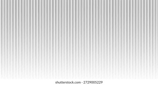 Narrow black-white vertical lines. Symmetric geometric ornament. Striped seamless pattern, abstract wallpaper. Digital paper for textile print, page fill. Vector 