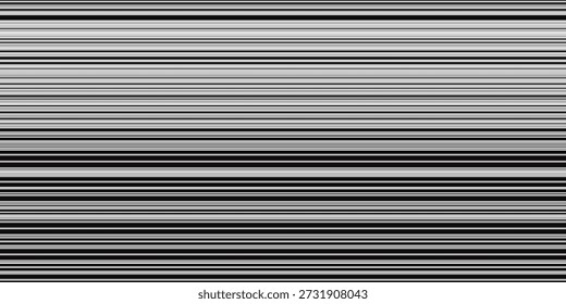 Narrow black-white vertical lines. Symmetric geometric ornament. Striped seamless pattern, abstract wallpaper. Digital paper for textile print, page fill. Vector

