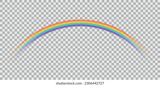 Narrow blurred rainbow with transparent effect. Vector