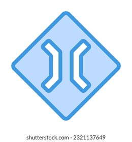Narrow bridge icon in blue line style, use for website mobile app presentation