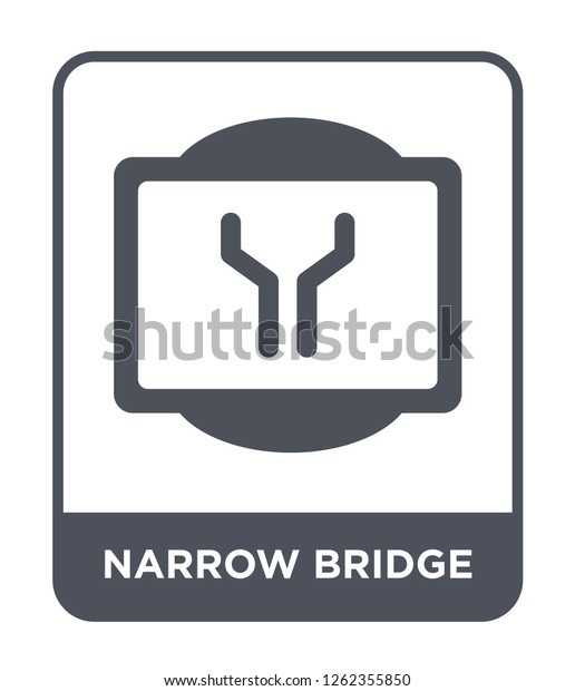 narrow bridge icon vector on white\
background, narrow bridge trendy filled icons from Traffic signs\
collection, narrow bridge simple element\
illustration