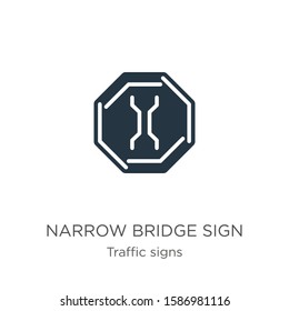 Narrow bridge sign icon vector. Trendy flat narrow bridge sign icon from traffic signs collection isolated on white background. Vector illustration can be used for web and mobile graphic design, logo,