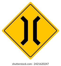 Señal de puente estrecho. Diseño de vectores.