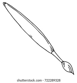Narrow brush. Paint brush. vector illustration.