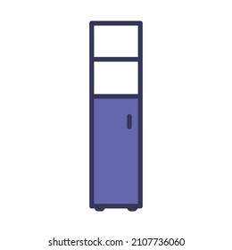 Icono de gabinete estrecho. Contorno de negrita editable con diseño de relleno de color. Ilustración vectorial.