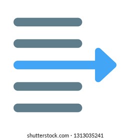 Narrow document page-setup text right shift arrow