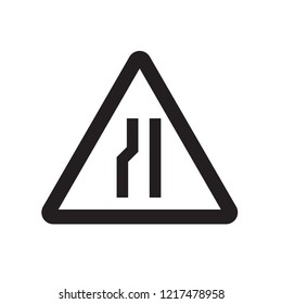 Narrow lane sign icon. Trendy Narrow lane sign logo concept on white background from Traffic Signs collection. Suitable for use on web apps, mobile apps and print media.